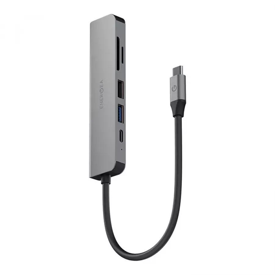 Купить Адаптер EnergEA AluHUB HD 6-in-1 Superspeed, USB-C PD60W, USB3.0, USB2.0, HDMI 4K30, SD, microSD в Сочи. Вид 2