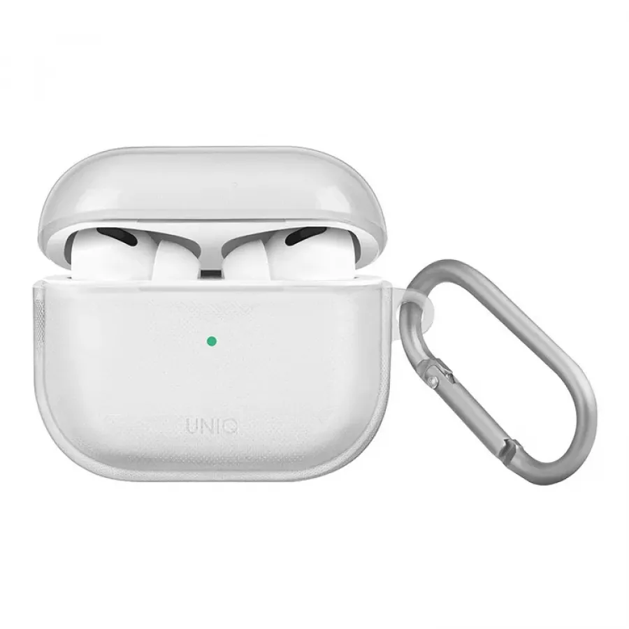 Купить Чехол Uniq Glase с карабином для Airpods 3, прозрачный в Сочи. Вид 1