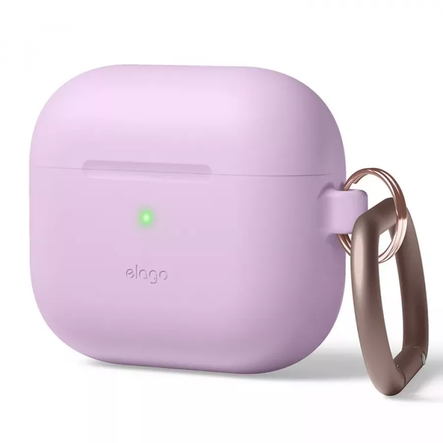 Купить Силиконовый чехол Elago Silicone Hang Lavender grey для AirPods 3 (2021), лавандовый в Сочи. Вид 1