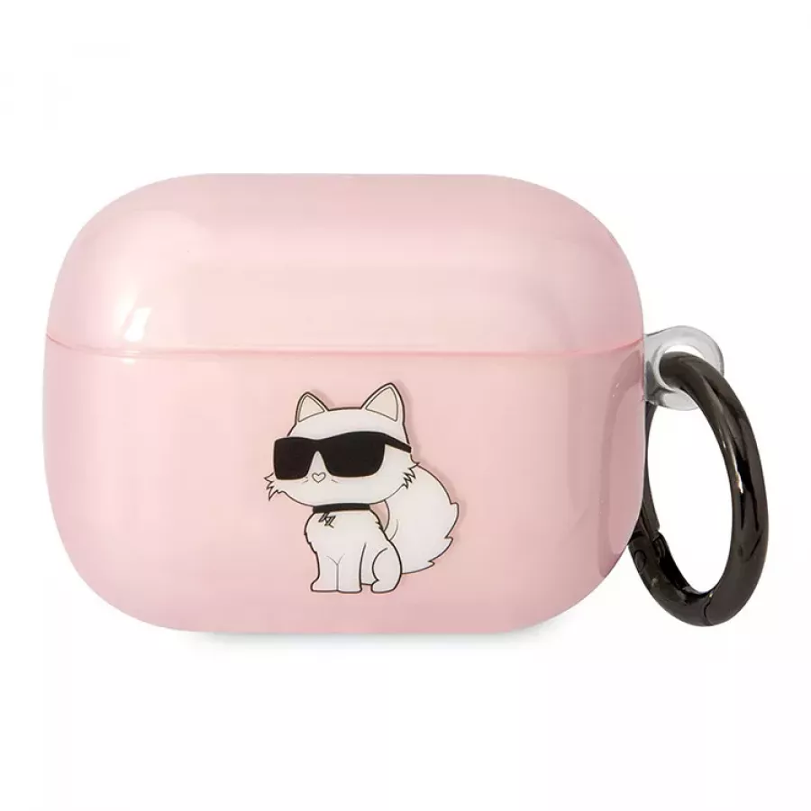 Купить Чехол Lagerfeld TPU with ring NFT Choupette для Airpods Pro 2, Translucent Pink в Сочи. Вид 1