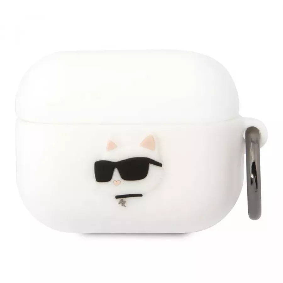 Купить Чехол Lagerfeld Silicone case with ring Choupette для Airpods Pro, белый в Сочи. Вид 1