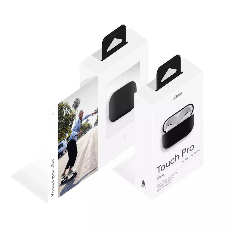 Купить Чехол uBear Touch Pro Silicone Case для Airpods Pro 2, 1,5 мм усиленный, черный в Сочи. Вид 5