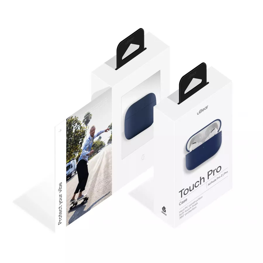 Купить Чехол uBear Touch Pro Silicone Case для Airpods Pro 2, 1,5 мм усиленный, темно-синий в Сочи. Вид 5