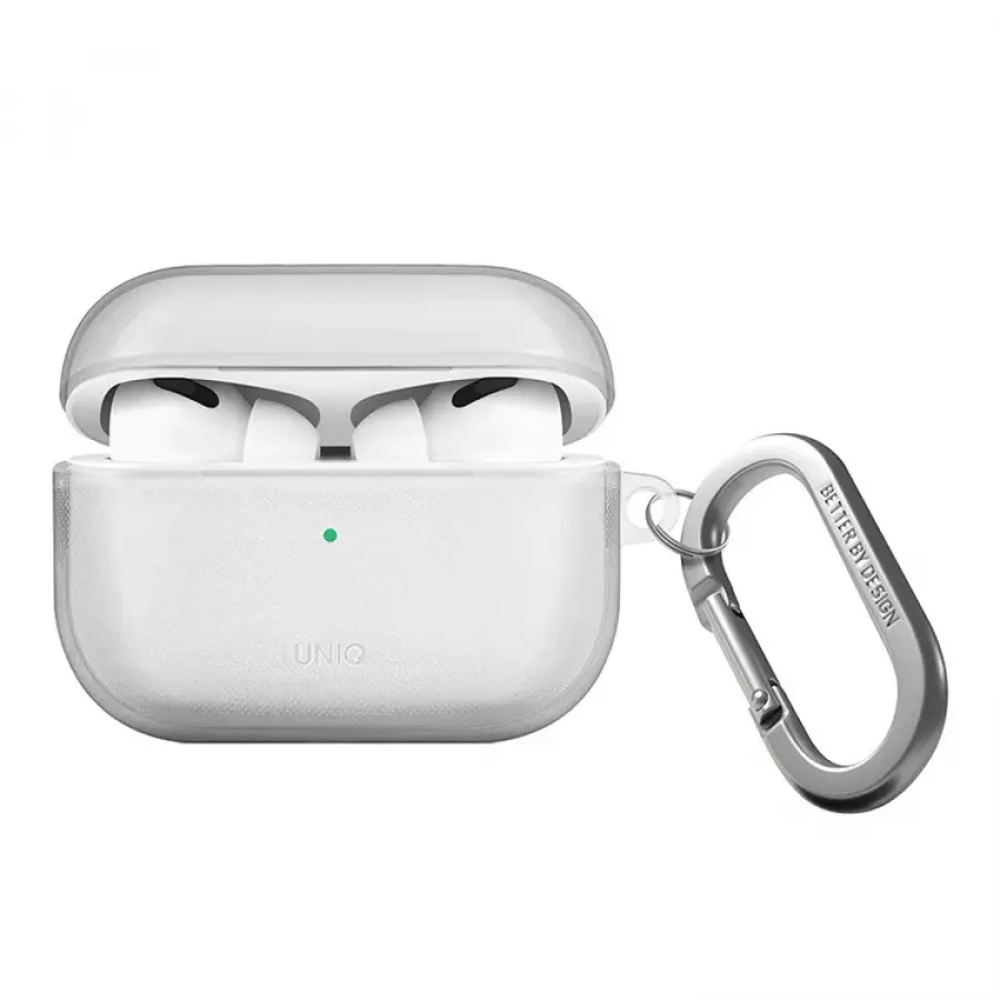 Купить Чехол Uniq Glase с карабином для AirPods Pro 2, прозрачный в Сочи. Вид 1