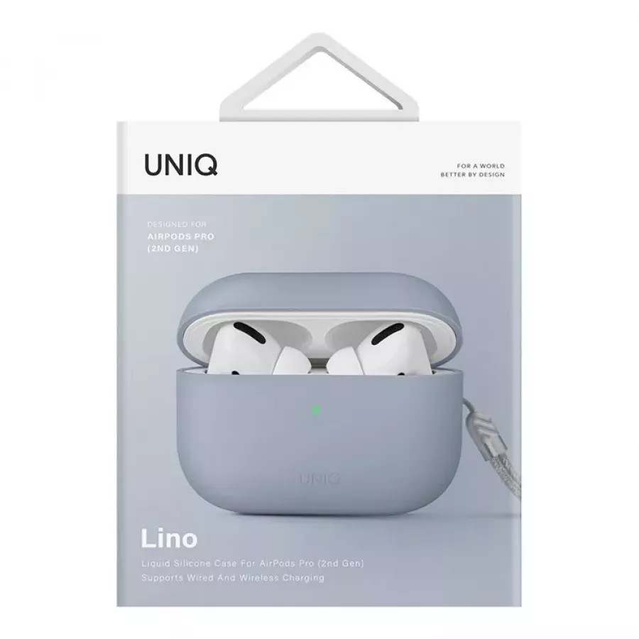 Купить Чехол Uniq LINO Liquid Silicone для AirPods Pro 2, arctic blue в Сочи. Вид 4