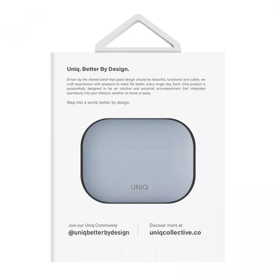Купить Чехол Uniq LINO Liquid Silicone для AirPods Pro 2, arctic blue в Сочи. Вид 5
