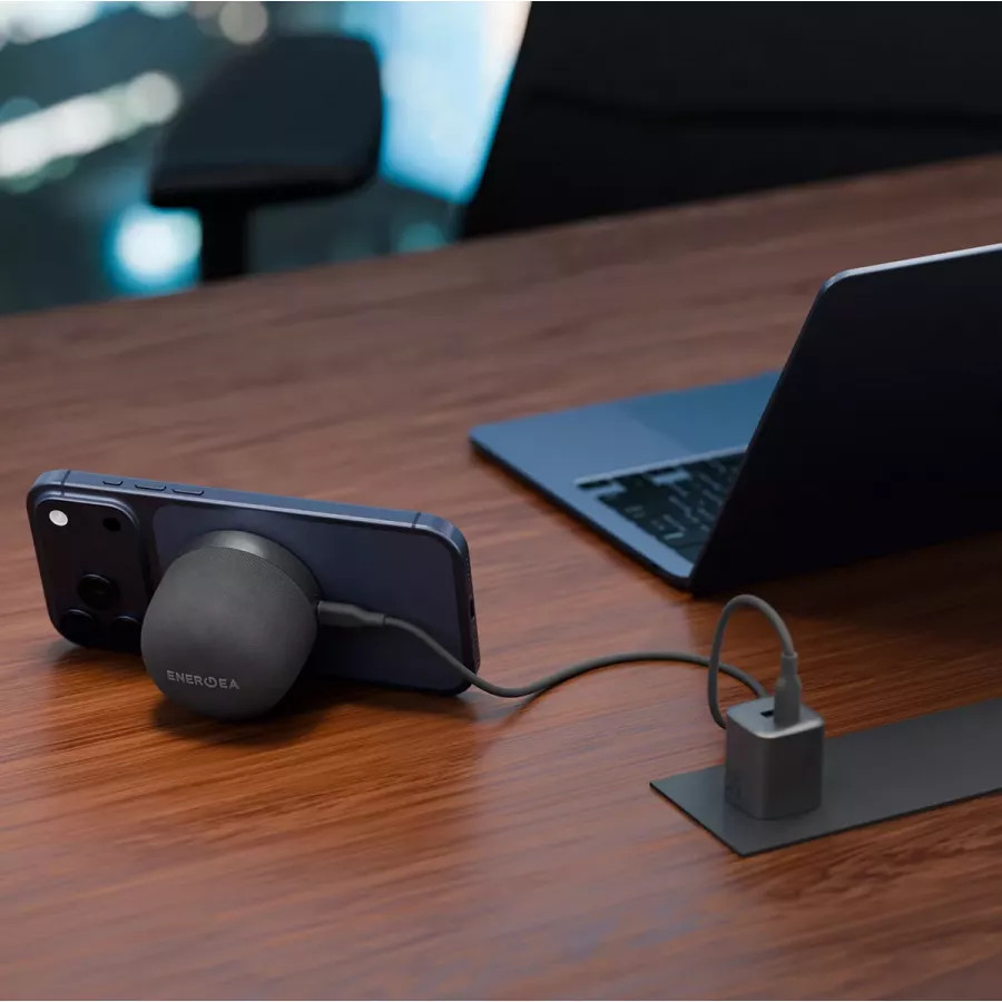 Купить Беспроводная колонка Energea MagAudio Go Plus, MagSafe Bluetooth Speaker, Wireless 15W, Charcoal в Сочи. Вид 4