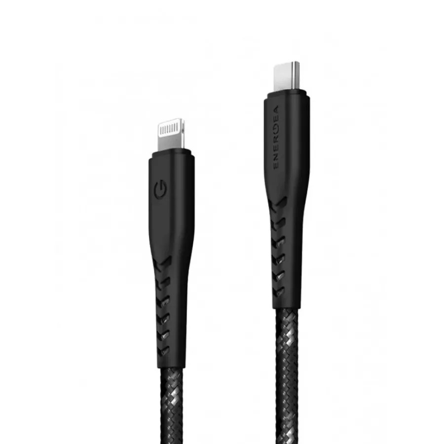 Купить Кабель EnergEA FibraTough USB-C - Lightning MFI 1.5м, черный в Сочи. Вид 2