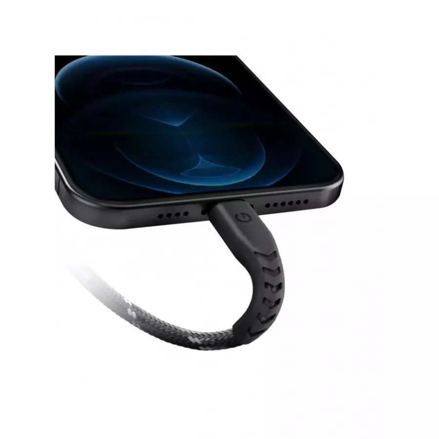 Купить Кабель EnergEA FibraTough USB-C - Lightning MFI 1.5м, черный в Сочи. Вид 4