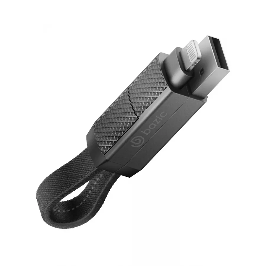 Купить Кабель EnergEA Bazic AluCable 4-in-1 (In USB-A/C, Out USB-C/Lightning) 60W, 15см, черный в Сочи. Вид 1