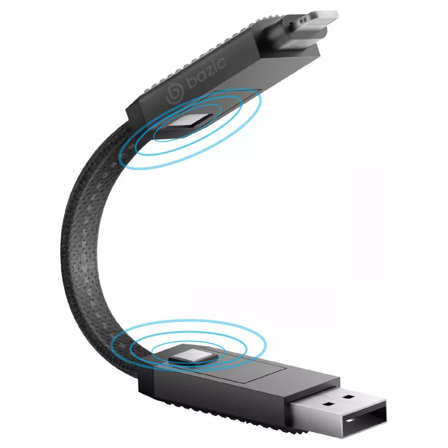 Купить Кабель EnergEA Bazic AluCable 4-in-1 (In USB-A/C, Out USB-C/Lightning) 60W, 15см, черный в Сочи. Вид 3