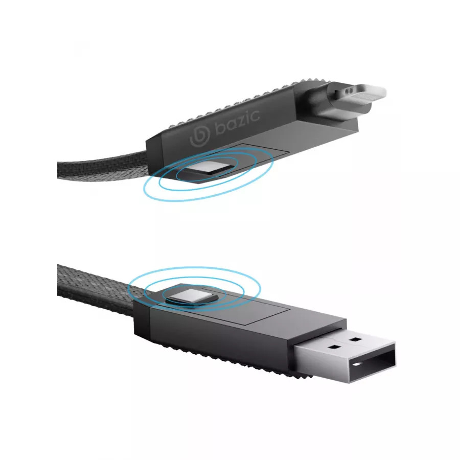Купить Кабель EnergEA Bazic AluCable 4-in-1 (In USB-A/C, Out USB-C/Lightning) 60W, 1м, черный в Сочи. Вид 3