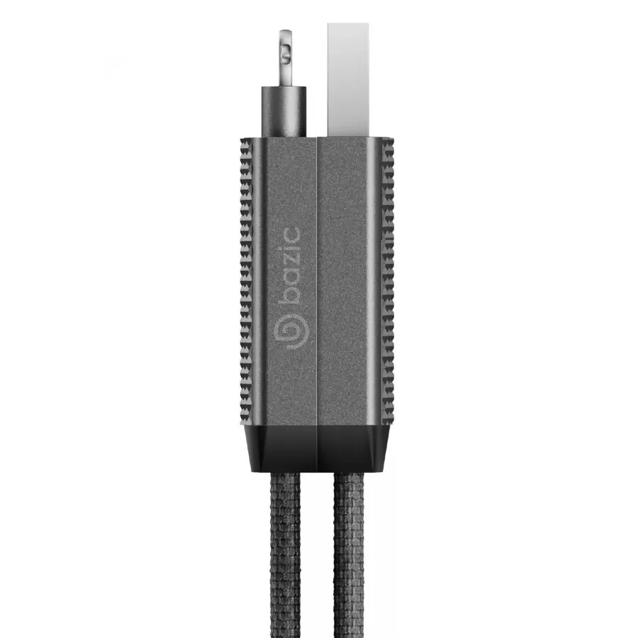 Купить Кабель EnergEA Bazic AluCable 4-in-1 (In USB-A/C, Out USB-C/Lightning) 60W, 1м, черный в Сочи. Вид 4