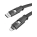 Купить Кабель EnergEA Bazic AluCable 4-in-1 (In USB-A/C, Out USB-C/Lightning) 60W, 1м, черный в Сочи. Вид 6