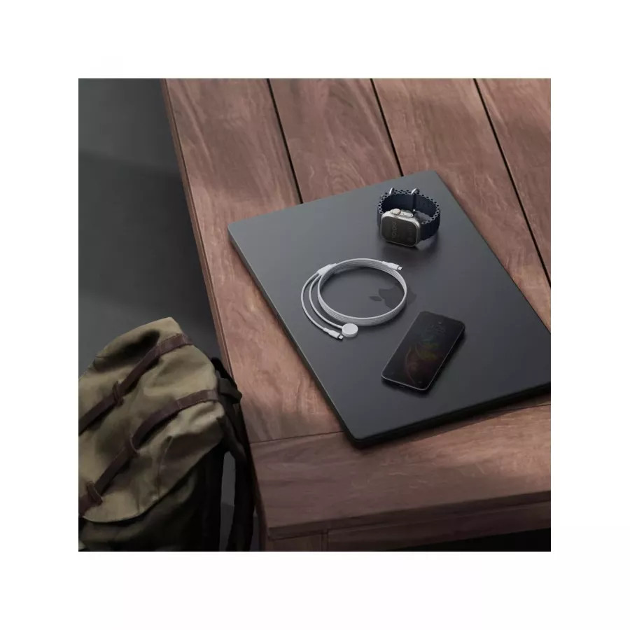 Купить Зарядный кабель EnergEA ЗУ Bazic GoCharge Deuce 2in1 USB-C to AW 1.8м для Apple Watch, White в Сочи. Вид 5
