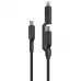 Купить Кабель EnergEA FLOW Duo USB-C to USB-C PD240W/480Mbps 5A + Lightning MFI PD60W 3A Nanoweave, 1.5м, черный в Сочи. Вид 2