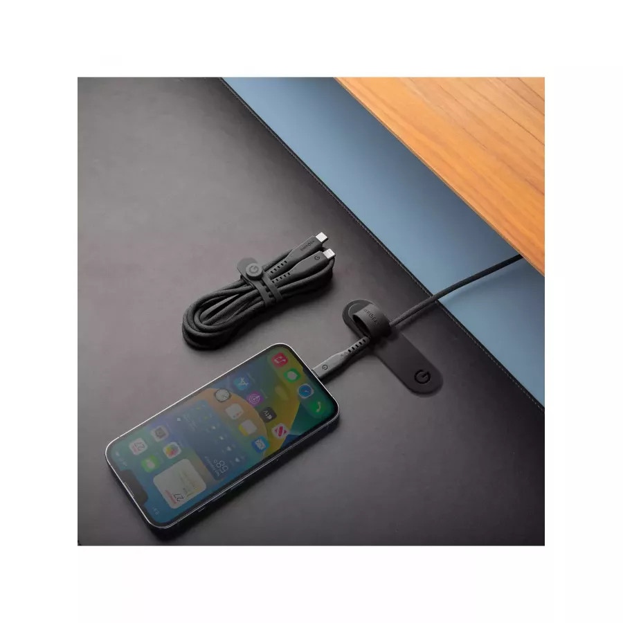 Купить Кабель EnergEA FLOW USB-C to USB-C PD240W 5A DISPLAY Nanoweave Magnetic tie, 1.5м, Black в Сочи. Вид 6
