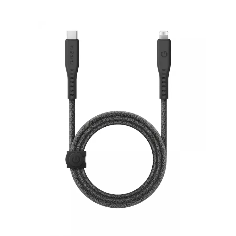 Купить Кабель EnergEA FLOW USB-C to Lightning C94 PD60W 3A Nanoweave Magnetic tie, 1.5м, черный в Сочи. Вид 1