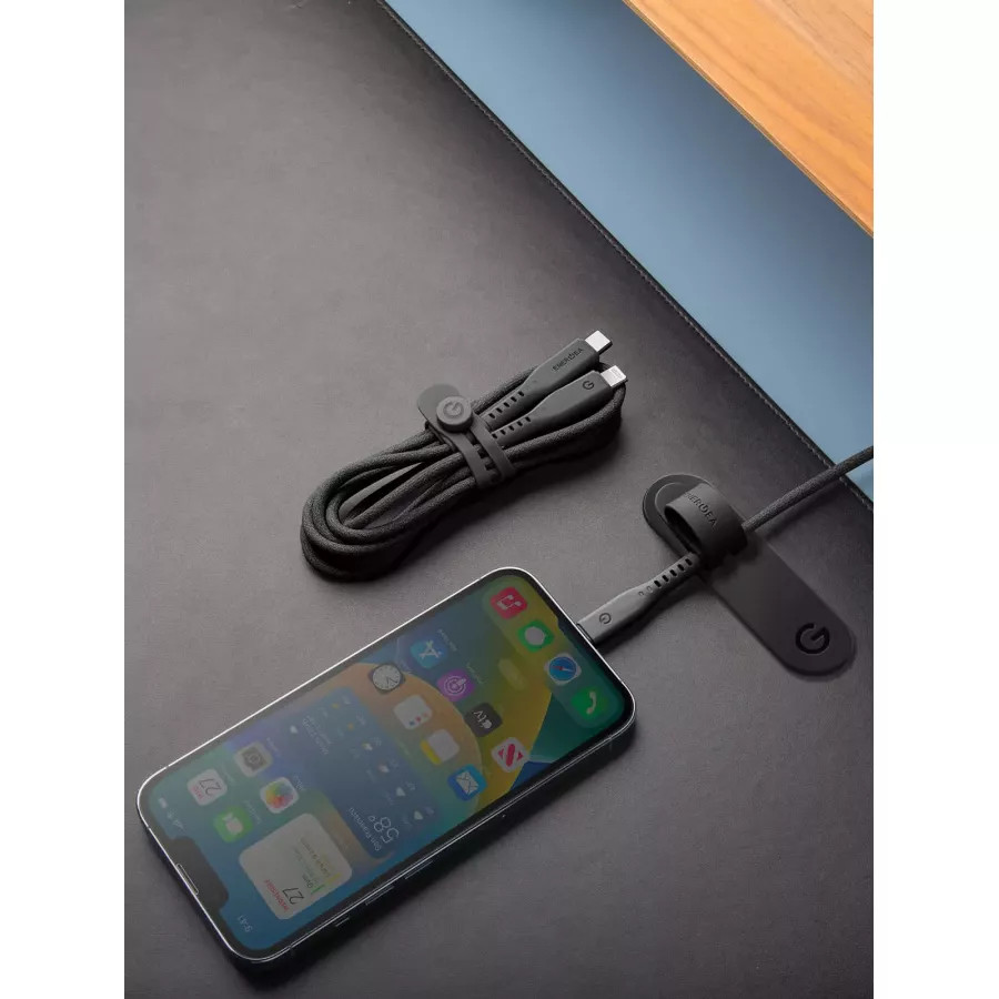 Купить Кабель EnergEA FLOW USB-C to Lightning C94 PD60W 3A Nanoweave Magnetic tie, 1.5м, черный в Сочи. Вид 6