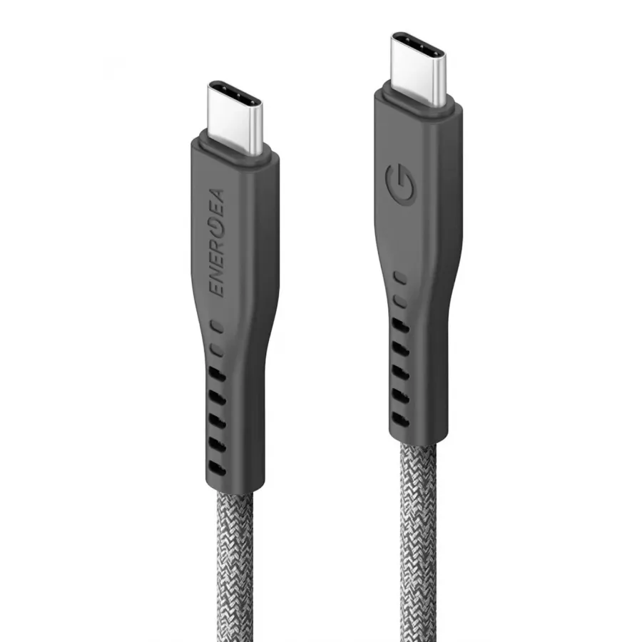 Купить Кабель EnergEA FLOW USB-C to USB-C PD240W 5A Nanoweave Magnetic tie, 1.5м, черный в Сочи. Вид 1