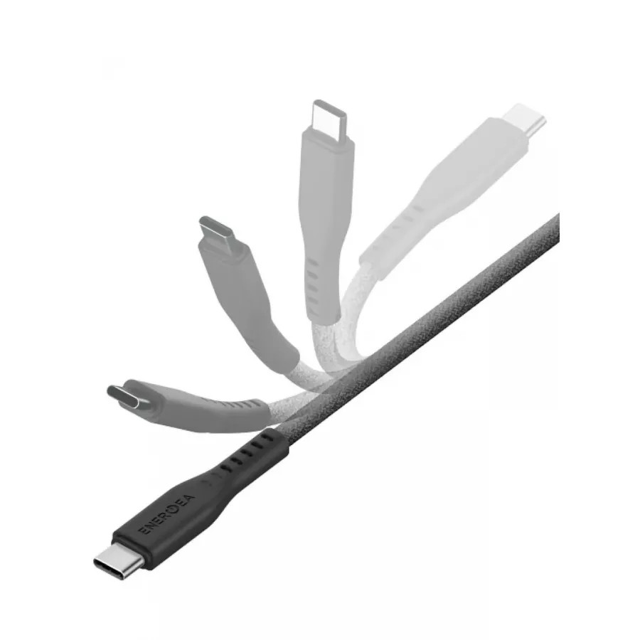 Купить Кабель EnergEA FLOW USB-C to USB-C PD240W 5A Nanoweave Magnetic tie, 1.5м, черный в Сочи. Вид 3