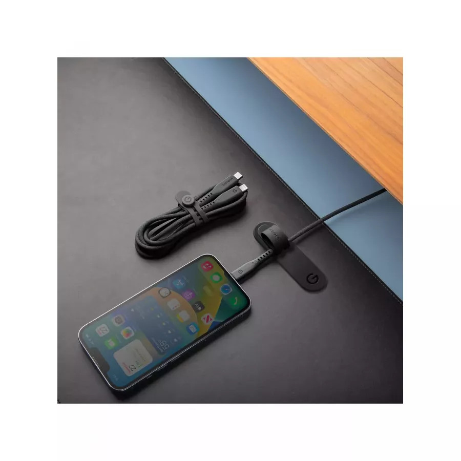 Купить Кабель EnergEA FLOW USB-C to USB-C PD240W 5A Nanoweave Magnetic tie, 1.5м, черный в Сочи. Вид 6