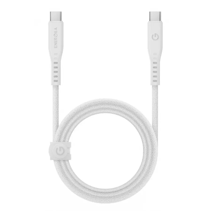 Купить Кабель EnergEA FLOW USB-C to USB-C PD240W 5A Nanoweave Magnetic tie, 1.5м, White в Сочи. Вид 2