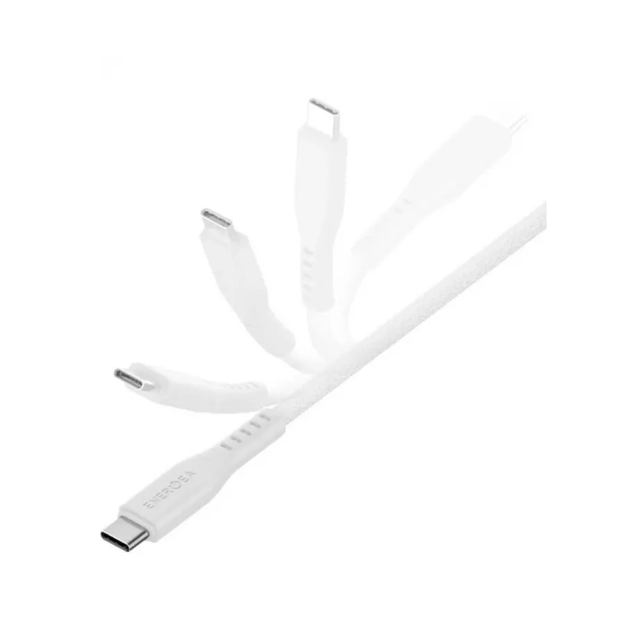 Купить Кабель EnergEA FLOW USB-C to USB-C PD240W 5A Nanoweave Magnetic tie, 1.5м, White в Сочи. Вид 3