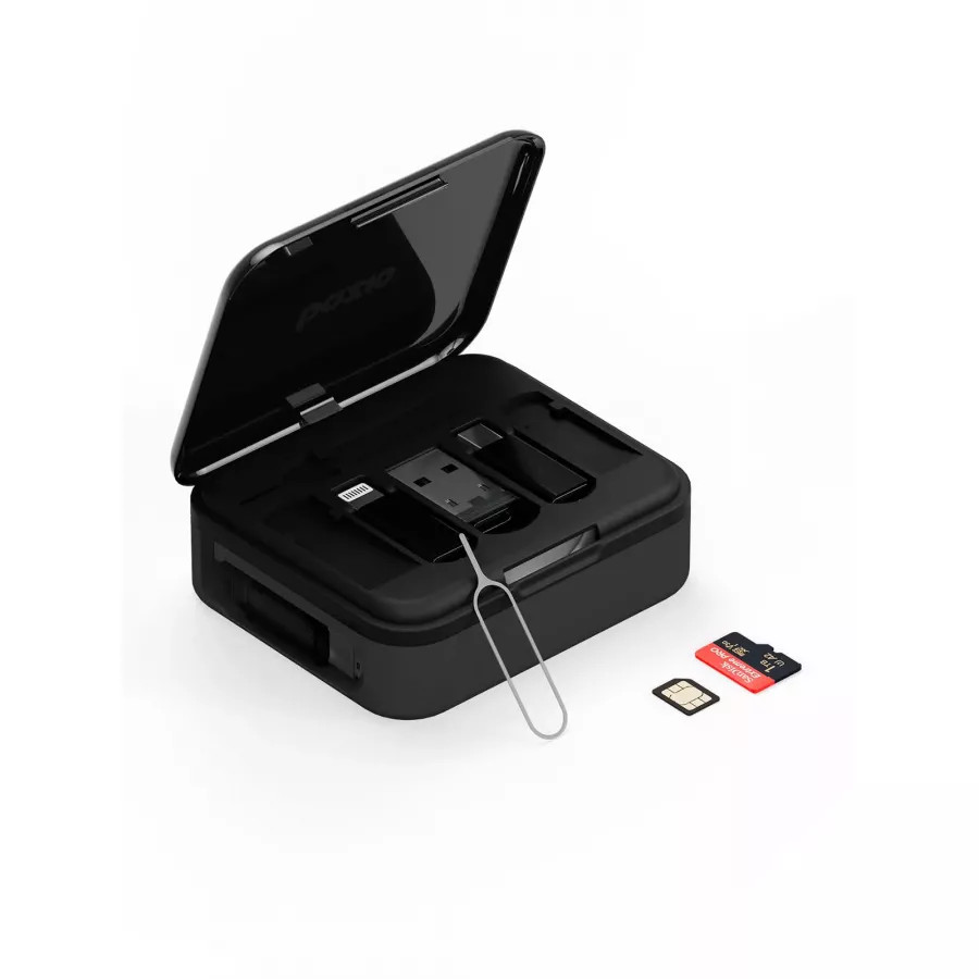 Купить Кабель Energea Bazic GoCharge Loop Cable Kit 5-in-1 Micro/USB-A/C/Lightning Retractable 1.0м, черный в Сочи. Вид 2