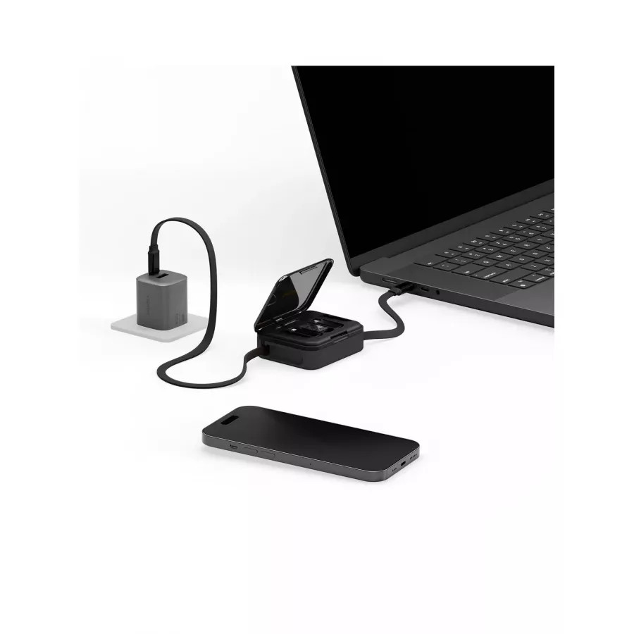 Купить Кабель Energea Bazic GoCharge Loop Cable Kit 5-in-1 Micro/USB-A/C/Lightning Retractable 1.0м, черный в Сочи. Вид 4