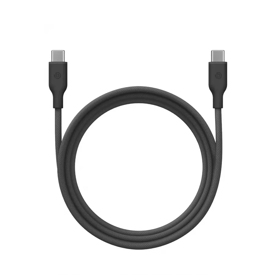 Купить Кабель EnergEA Bazic GoCharge Weave 1.5м USB-C to USB-C 60W 480Mbps Soft braided, черный в Сочи. Вид 1