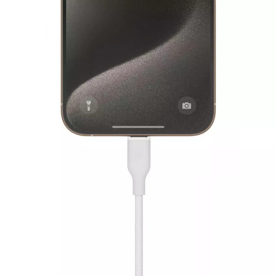 Купить Кабель EnergEA Bazic GoCharge Weave 1.5м USB-C to USB-C 60W 480Mbps Soft braided, белый в Сочи. Вид 4