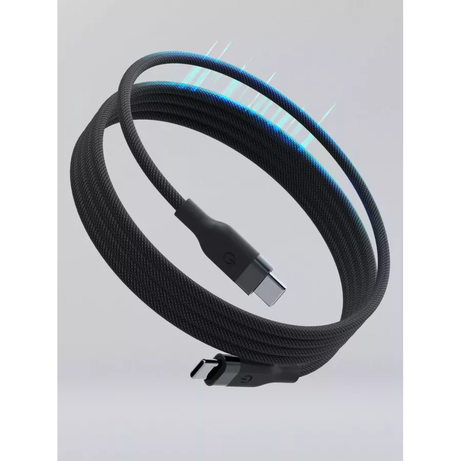 Купить Кабель EnergEA HELIX Magnetic 1.5м USB-C to USB-C 100W 480Mbps, черный в Сочи. Вид 6