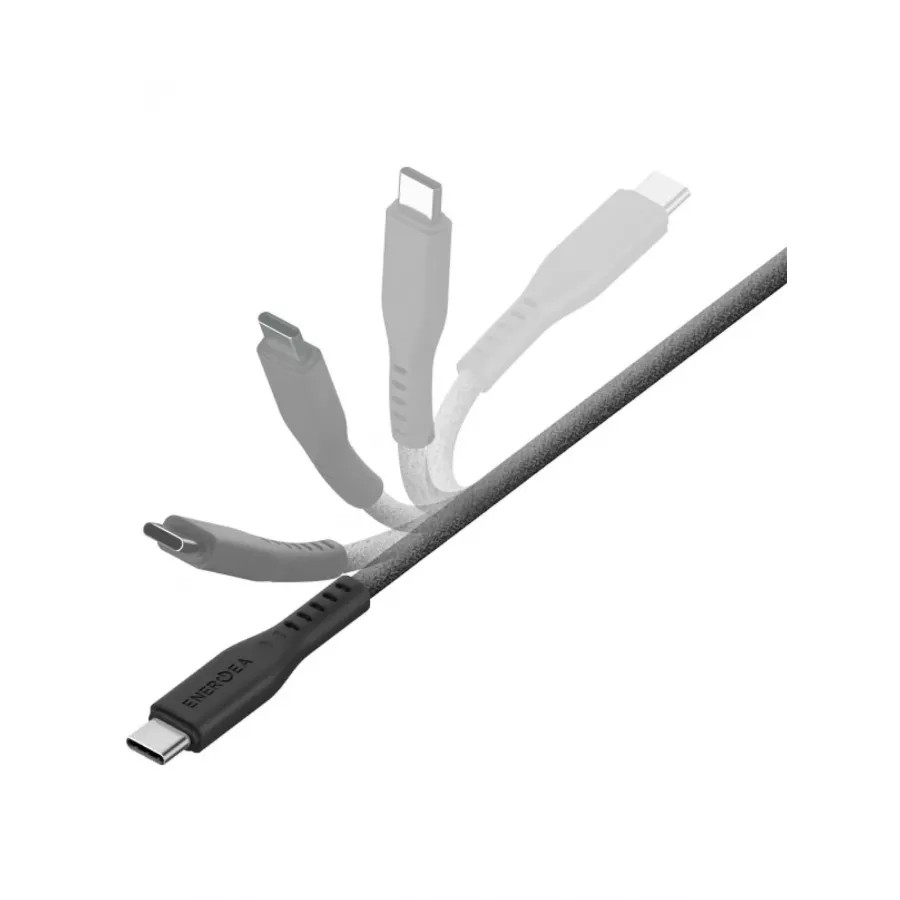 Купить Кабель EnergEA FLOW USB-C to USB-C 3.2 Gen2/20Gbps PD240W 5A Nanoweave Magnetic tie, 1м, черный в Сочи. Вид 4