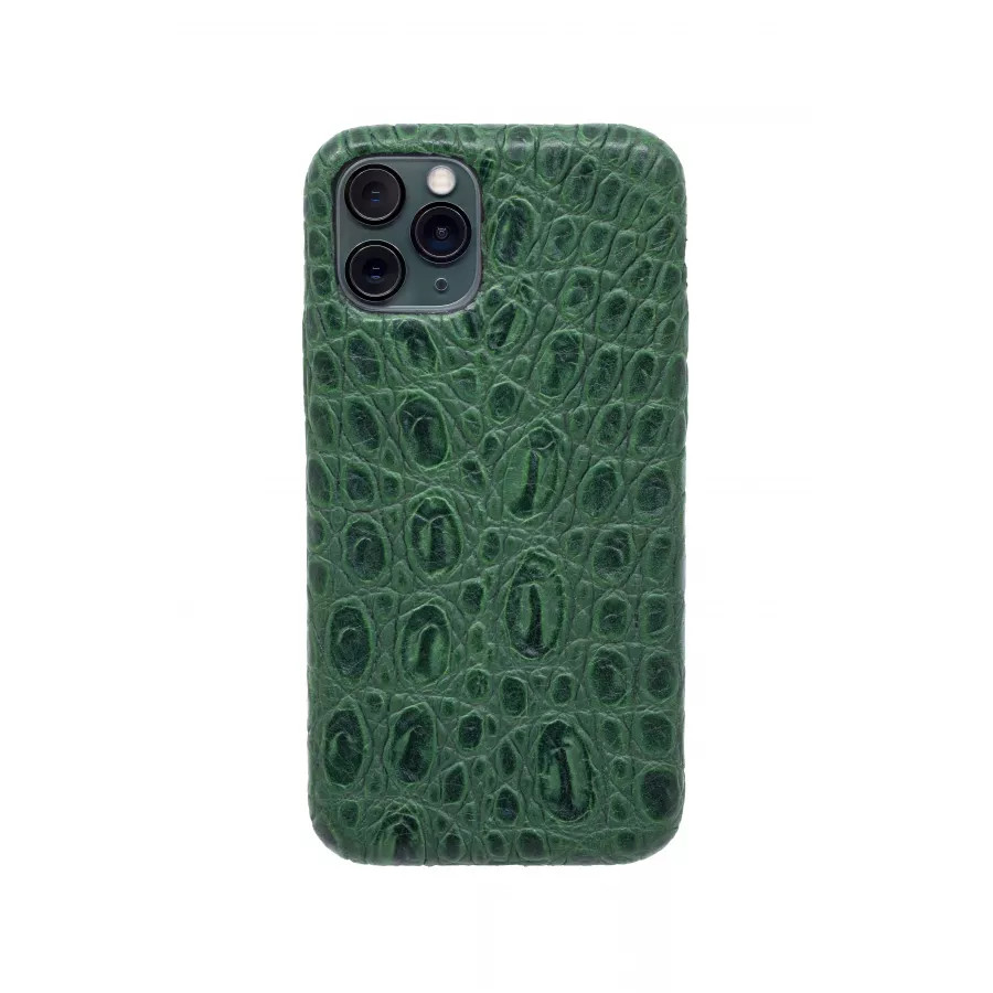 Купить Чехол из натуральной кожи для iPhone 11 Pro - Amazonian green в Сочи. Вид 3