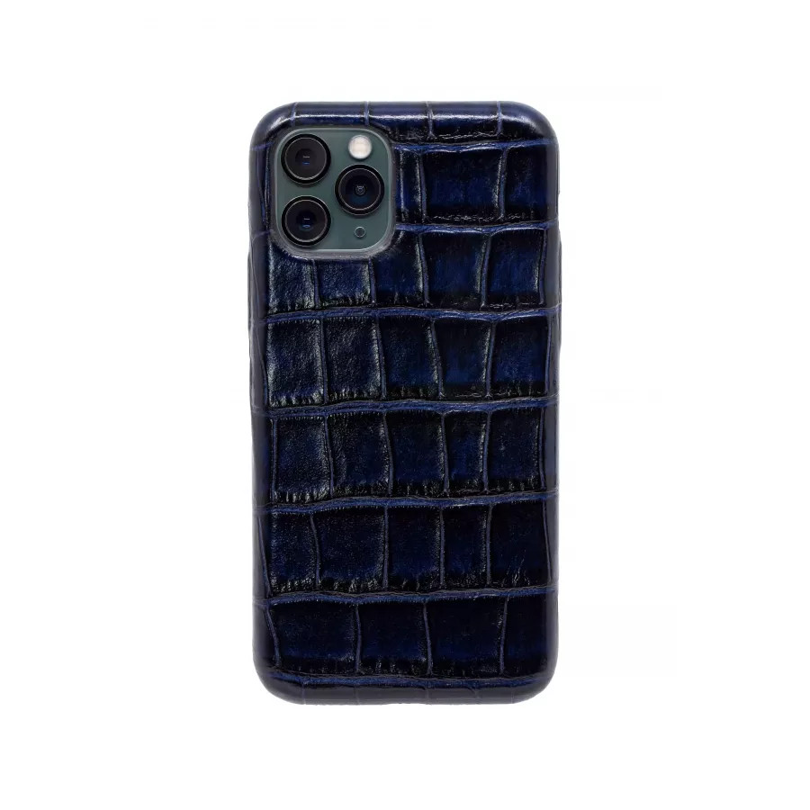 Купить Чехол из натуральной кожи для iPhone 11 Pro - Night blue в Сочи. Вид 4