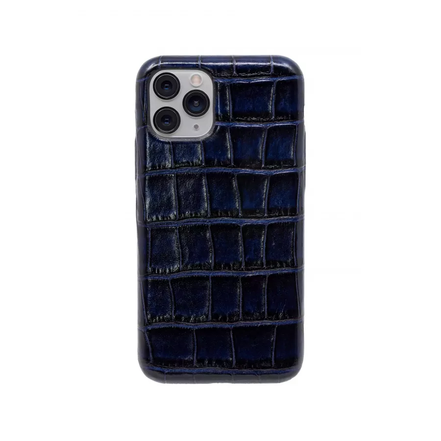 Купить Чехол из натуральной кожи для iPhone 11 Pro - Night blue в Сочи. Вид 1