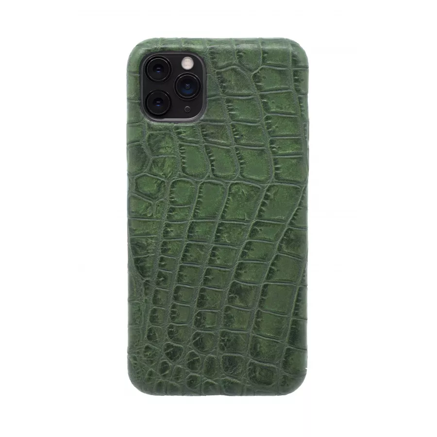 Чехол из натуральной кожи для iPhone 11 Pro Max - Amazonian green. Вид 4