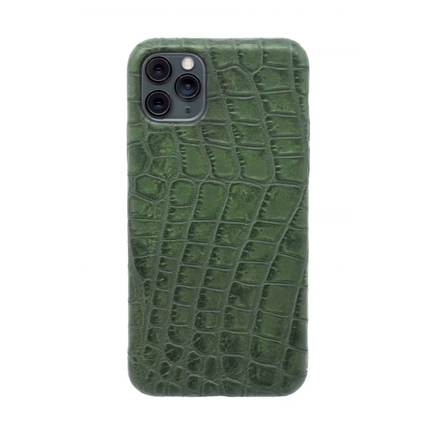 Чехол из натуральной кожи для iPhone 11 Pro Max - Amazonian green. Вид 3