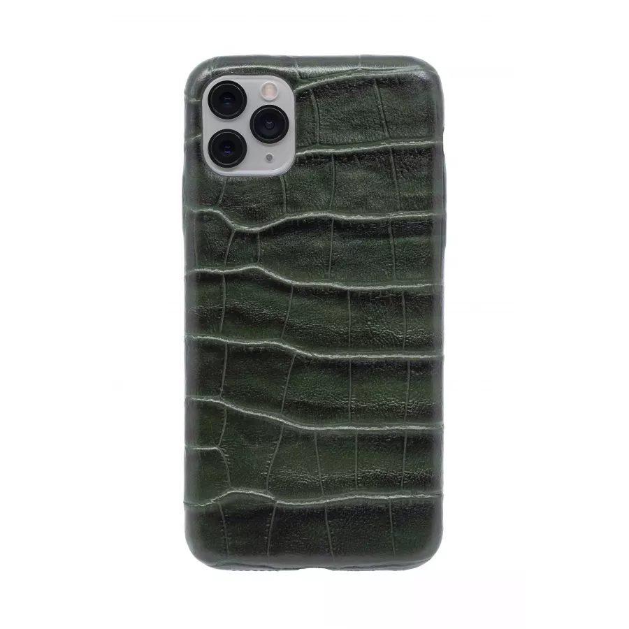 Купить Чехол из натуральной кожи для iPhone 11 Pro Max - Cayman green в Сочи. Вид 1