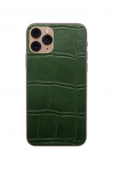 Защитная наклейка из натуральной кожи для iPhone 11 Pro, Вид Зеленый 1. Вид 1