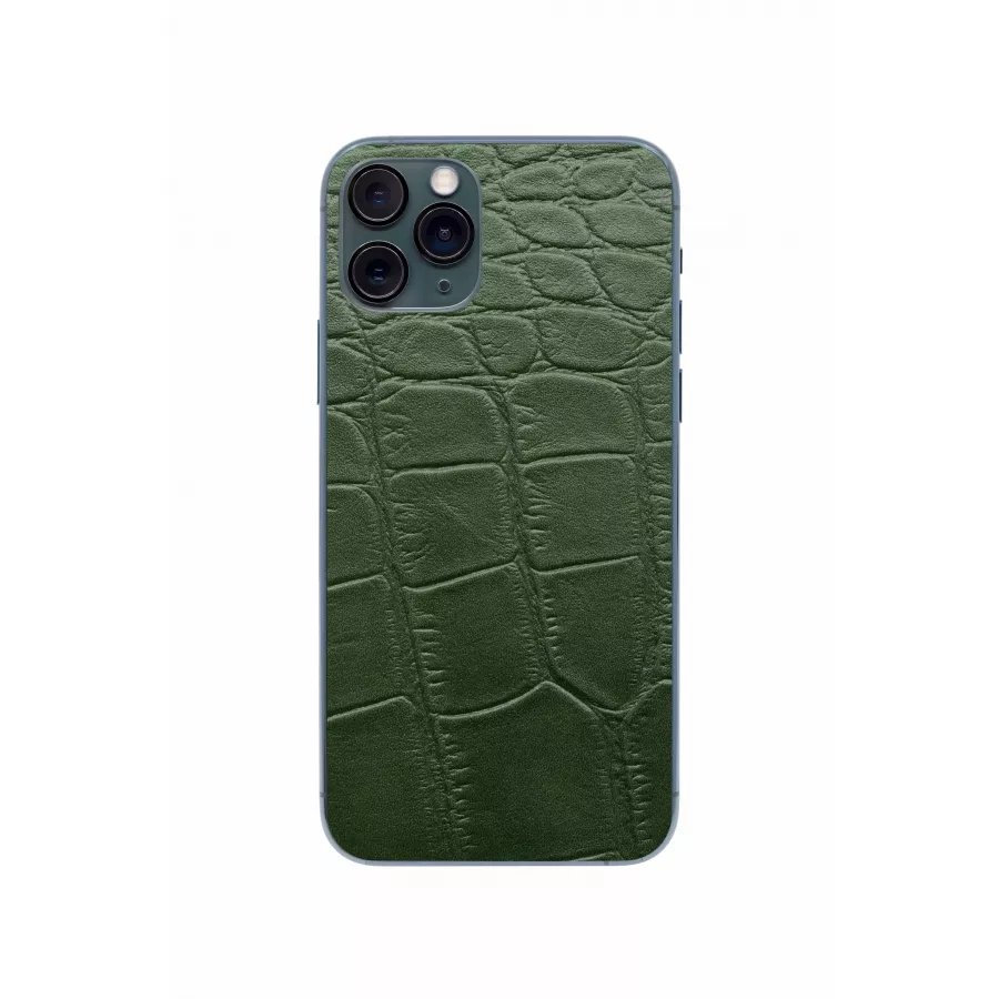 Защитная наклейка из натуральной кожи для iPhone 11 Pro, Вид Зеленый 3. Вид 1