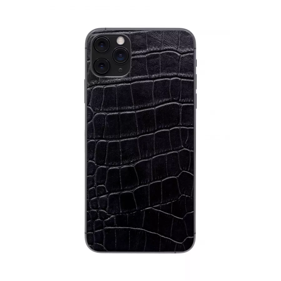 Купить Защитная наклейка из натуральной кожи для iPhone 11 Pro Max, Вид Черный 3 в Сочи. Вид 1