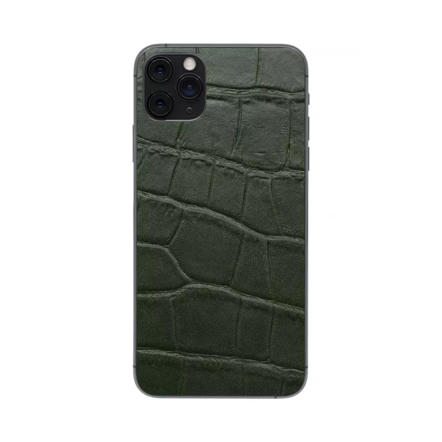 Защитная наклейка из натуральной кожи для iPhone 11 Pro Max, Вид Зеленый 1. Вид 4