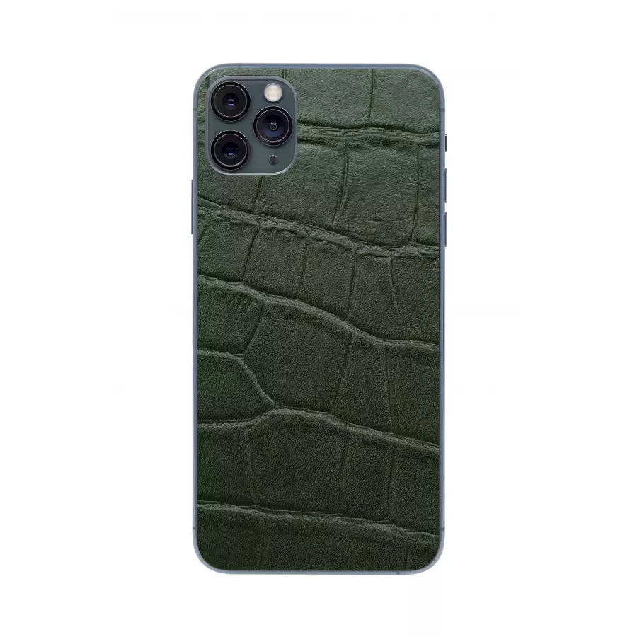 Защитная наклейка из натуральной кожи для iPhone 11 Pro Max, Вид Зеленый 1. Вид 1