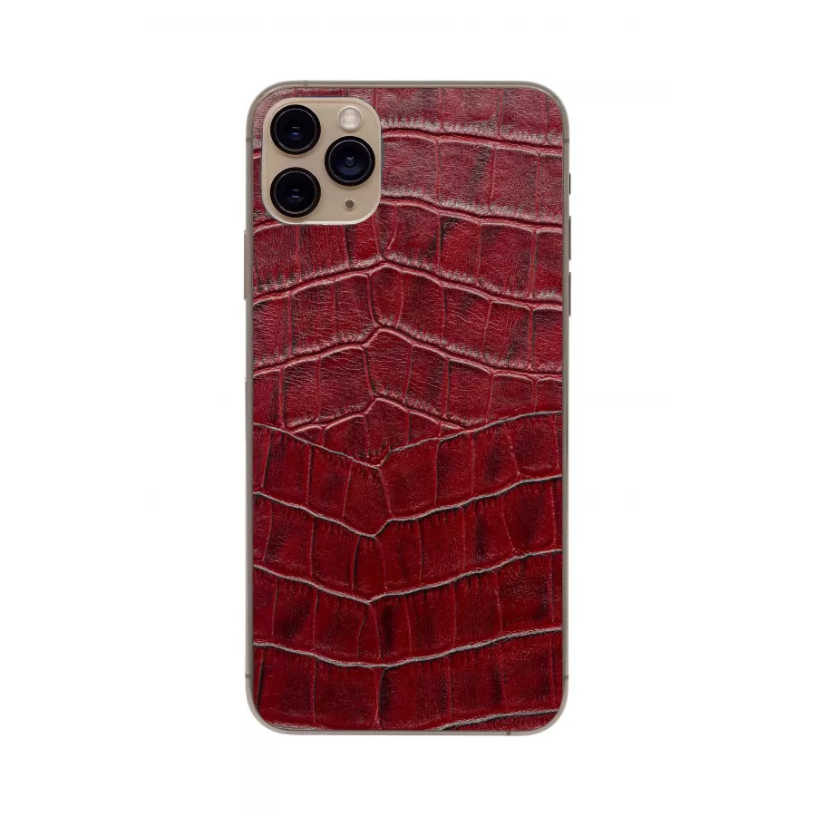 Защитная наклейка из натуральной кожи для iPhone 11 Pro Max, Вид Красный 1. Вид 1