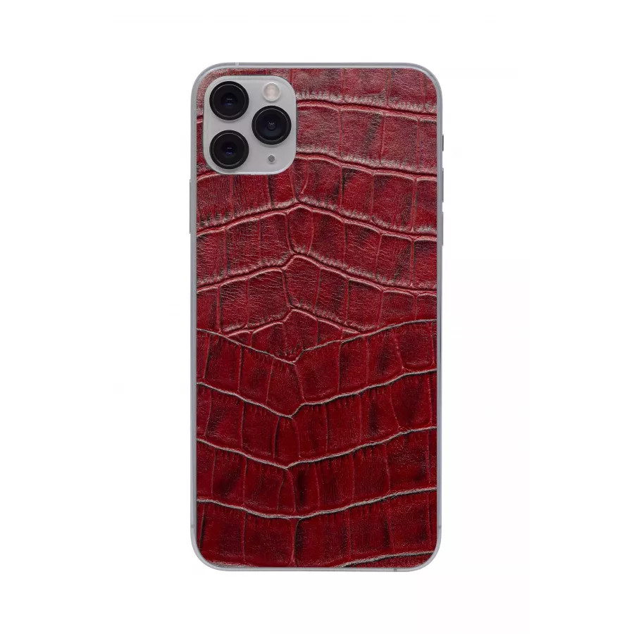 Защитная наклейка из натуральной кожи для iPhone 11 Pro Max, Вид Красный 1. Вид 2