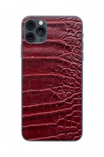 Защитная наклейка из натуральной кожи для iPhone 11 Pro Max, Вид Красный 2. Вид 1