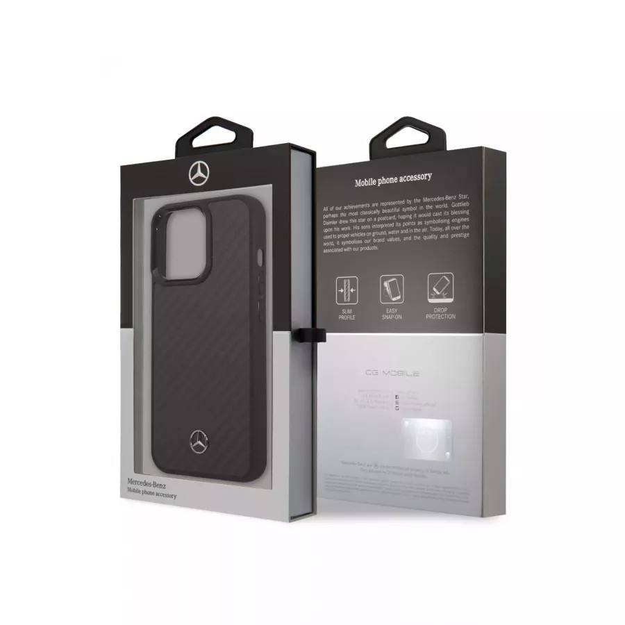 Купить Чехол Mercedes Dynamic Real carbon Hard для iPhone 13 Pro Max, черный в Сочи. Вид 5