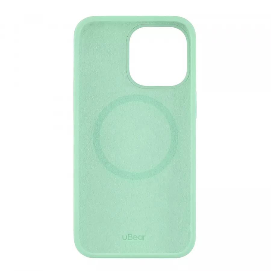 Купить Силиконовый чехол uBear Touch Mag Case для iPhone 13 Pro Max, светло-зеленый в Сочи. Вид 3